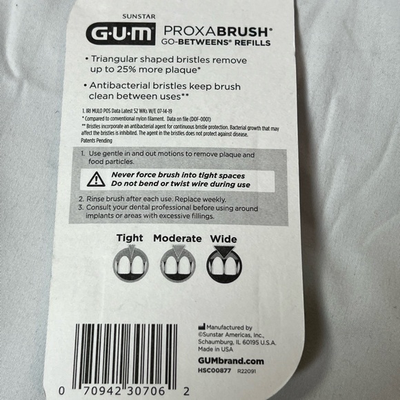 GUM Proxabrush Go-Betweens Refills - Wide - Compatible with  Permanent Handle - Picture 3 of 4